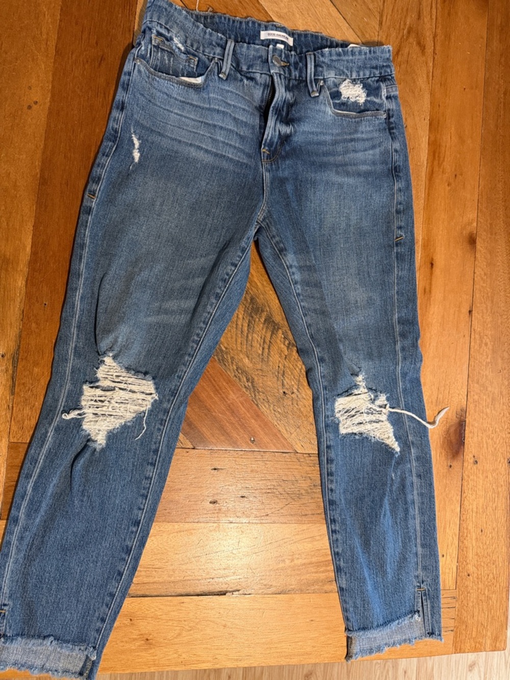 Good American Distressed Blue Skinny Jeans